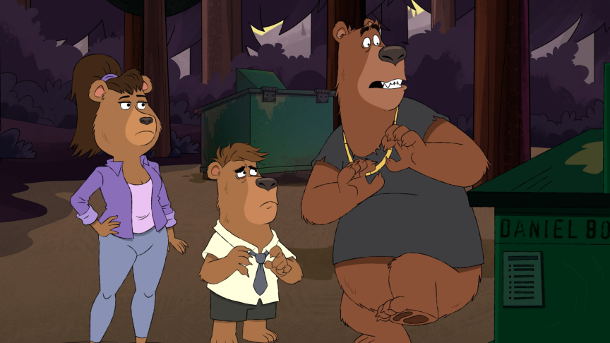 Cartoon bears are surprised and frightened