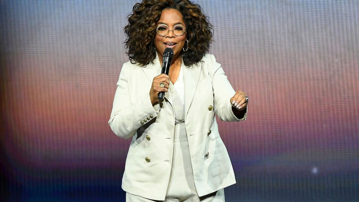 Oprah Winfrey speaks during Oprah's 2020 Vision: Your Life in Focus Tour presented by WW (Weight Watchers Reimagined) at Chase Center.
