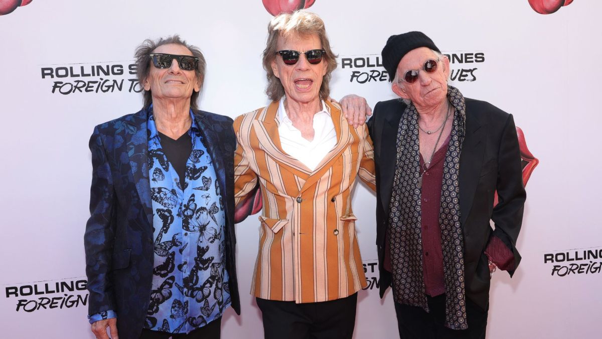 Ronnie Wood, Mick Jagger and Keith Richards attend The Rolling Stones Album Launch Event at The Weylin.