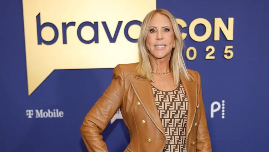 Vicki Gunvalson smiles while giving Bravo fans a tour of her newly renovated Coto de Caza home.
