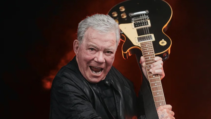 William Shatner with guitar.