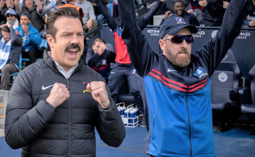 Jason Sudeikis and Brendan Hunt in Ted Lasso.