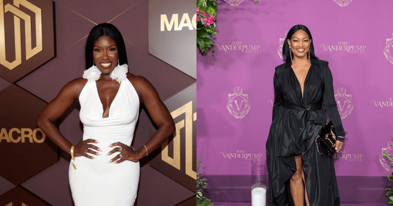 Split image of Boz Saint John and Garcelle Beauvais at separate red carpet events.