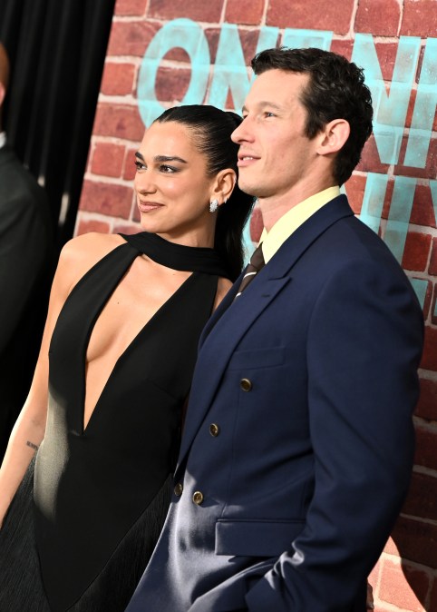 Dua Lipa and Callum Turner at the premiere of "One Night Only."