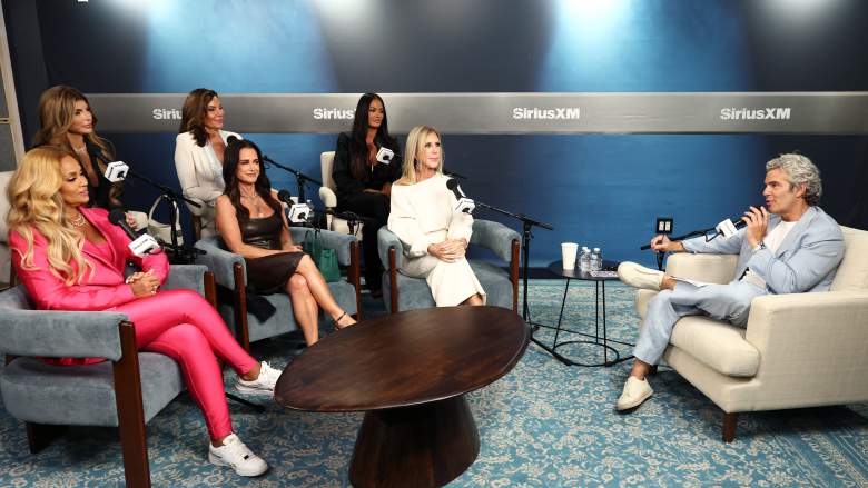 Andy Cohen interviews the cast of The Real Housewives Ultimate Girls Trip: Roaring 20th during a SiriusXM appearance in New York City.
