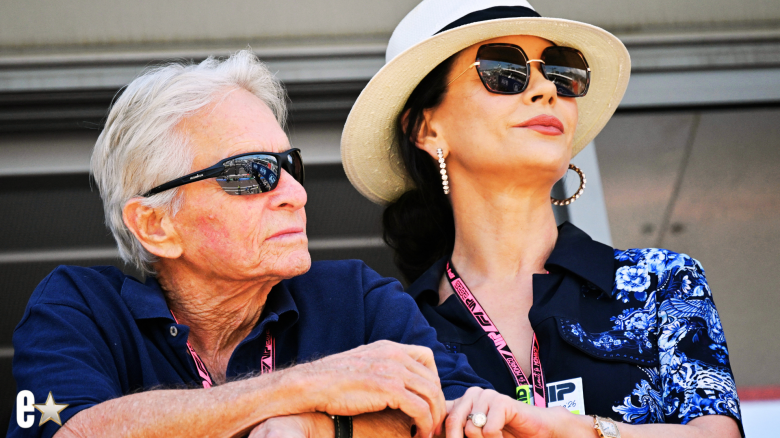 'Michael Douglas and Catherine Zeta-Jones Pose With Their Kids