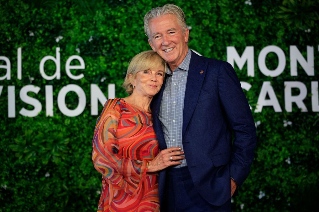 Linda Purl and Patrick Duffy pose at an event