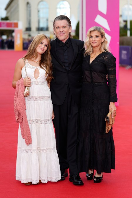 Indiana Hawke, Ethan Hawke and Ryan Hawke attend the Deauville American Film Festival