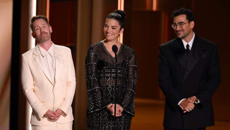 Macaulay Culkin, Annie Murphy, and Dan Levy.
