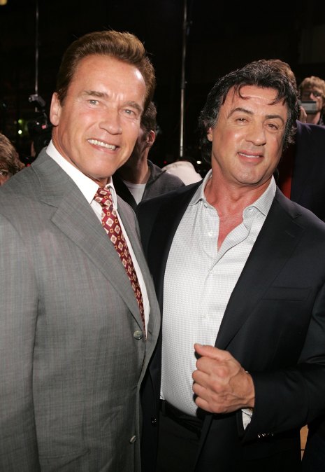 California governor Arnold Schwarzenegger and actor/writer/director Sylvester Stallone