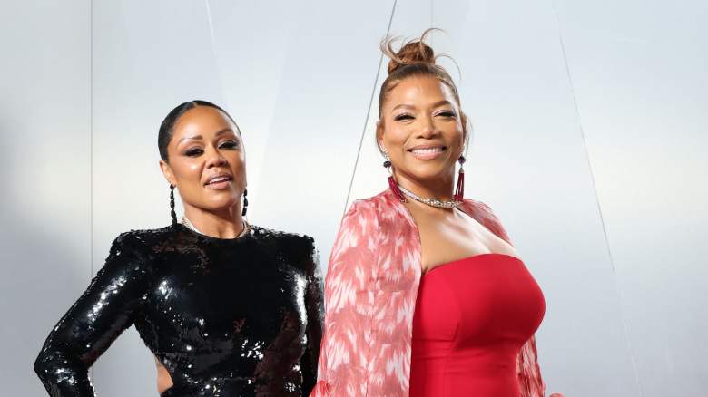 Eboni Nichols and Queen Latifah attend the 2026 Vanity Fair Oscar Party Hosted By Mark Guiducci at Los Angeles County Museum of Art on March 15, 2026